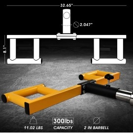 Yes4All Viking Press Attachment/Landmine Attachment For Barbell - Great Landmine Exercise Equipment For 2-Inch Olympic Barbell, Orange