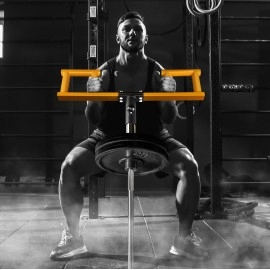 Yes4All Viking Press Attachment/Landmine Attachment For Barbell - Great Landmine Exercise Equipment For 2-Inch Olympic Barbell, Orange