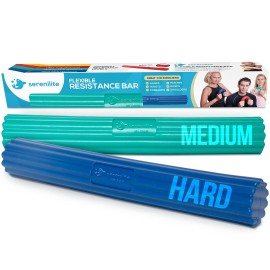 Serenilite 2-PACK Flexbar Physical Therapy & Tennis Elbow Relief, Great Hand Therapy Equipment & Wrist Exerciser Strengthener, Resistance Bar for Golfers Elbow, Pain Relief & Tendonitis Recovery.