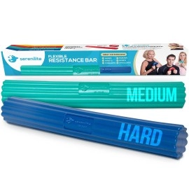Serenilite 2-PACK Flexbar Physical Therapy & Tennis Elbow Relief, Great Hand Therapy Equipment & Wrist Exerciser Strengthener, Resistance Bar for Golfers Elbow, Pain Relief & Tendonitis Recovery.