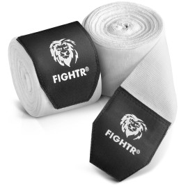 Fightr Premium Boxing Hand Wraps For Max. Stability And Protection 4M Semi Elastic Boxing Gloves With Thumb Loop For Boxing, Mma, Mauy Thai - Bandage (White)