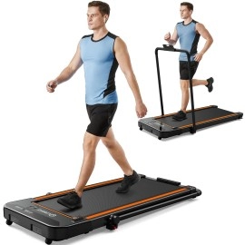Urevo 2 In 1 Under Desk Treadmill, 2.5Hp Folding Electric Treadmill Walking Jogging Machine For Home Office With Remote Control Black