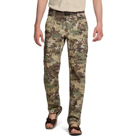 Cqr Mens Convertible Cargo Pants, Water Resistant Hiking Pants, Zip Off Lightweight Stretch Upf 50 Work Outdoor Pants, Lightweight Convertible Cargo Utility Camo, 38W X 30L