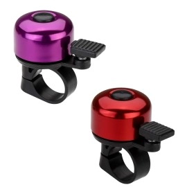 Paliston Bike Bell Bicycle Bell Crisp Sound for Adults Kids Boys Girls Red & Purple