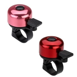 Paliston Bike Bell Bicycle Bell Crisp Sound for Adults Kids Boys Girls Red & Pink