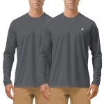 Roadbox Men'S 2 Pack Uv Sun Protection Spf Upf 50+ Long Sleeve Quick Dry Fishing Shirts Outdoor Rash Guard For Running Hiking Swimming