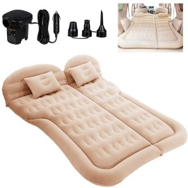 Saygogo Suv Air Mattress Camping Bed Cushion Pillow - Inflatable Thickened Car Air Bed Mattress With Air Pump Portable Sleeping Pad For Home Car Travel Camping Upgraded Version - Beige1