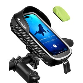 Whale Fall Waterproof Bike Frame Bag Bike Phone Bag Bicycle Cell Phone Mount For Gps - Bike Phone Holder Hard Eva Pressure-Resistant Handlebar Bag Tpu Touch-Screen With Sun-Visor And Rain Cover