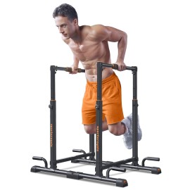 Sportsroyals Dip Bar, Adjustable Parallel Bars For Home Use, Dip Station With 6 Height Level & 1200Lbs Weight Limit