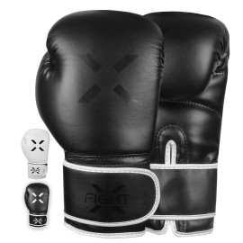 Fightx Boxing Gloves For Men Women Mma Heavy Bag Gloves For Adults Boxing Gloves Men Lightweight Punching Bag Boxing Gloves For Training Sparring Boxing Gloves Kickboxing Gloves (Full Black, 16Oz)
