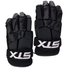 Stx Lacrosse Stallion 75 Gloves, Black, Medium, Pair