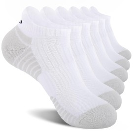 Vav Running Socks, Coskefy Cushioned Anti Blister Trainer Socks Cotton Ankle Socks Low Cut Athletic Sports Socks For Men Women Ladies (6 Pairs)