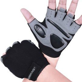 Fitness Workout Gloves Gym Weight Lifting Gloves For Men Women Breathable Gymnasium Wrist Support Padded Deadlifts Exercise Training Pull Ups (Short Wrist, S)