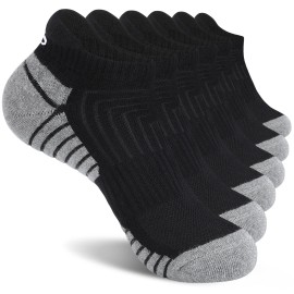Vav Running Socks, Coskefy Cushioned Anti Blister Trainer Socks Cotton Ankle Socks Low Cut Athletic Sports Socks For Men Women Ladies (6 Pairs)