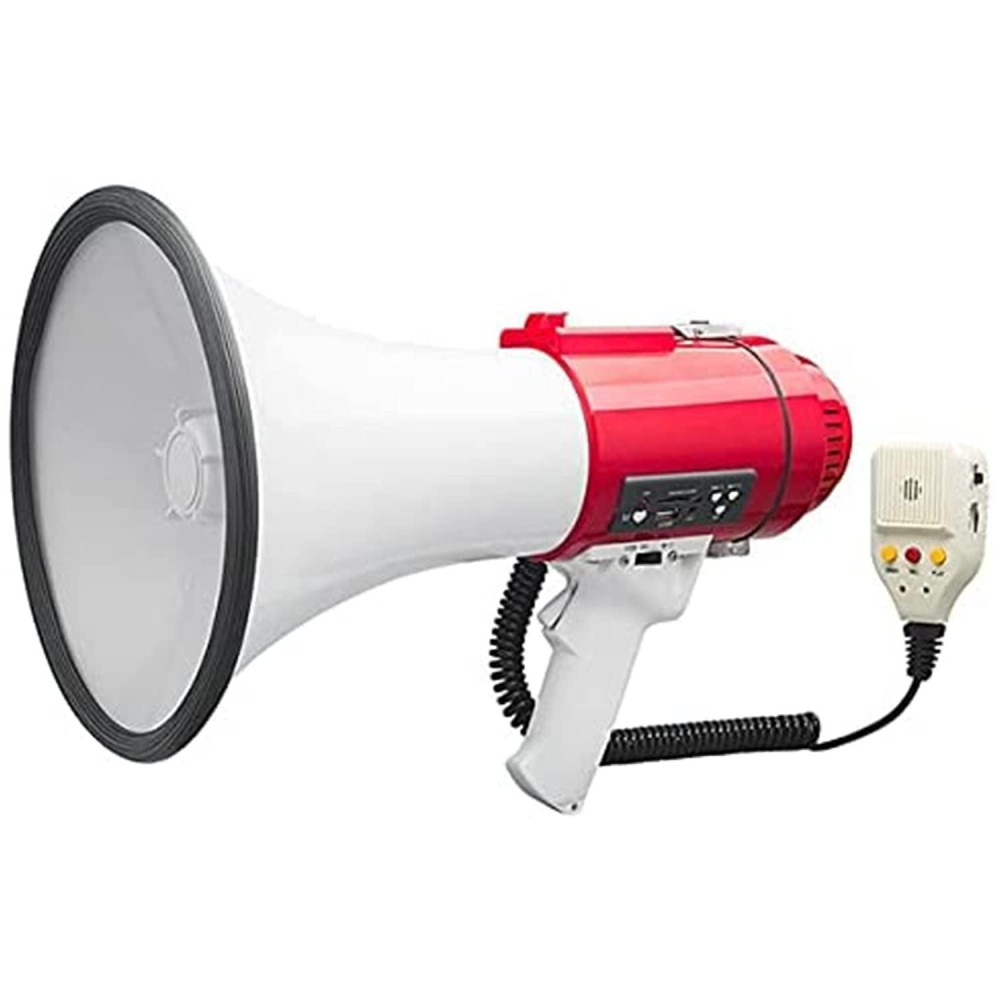 5 Core 50W Megaphone Handheld Bullhorn Cheer Loudspeaker Bull Horn Speaker Megaphono Siren Sling Strap Portable With Recording Feature 77Sf