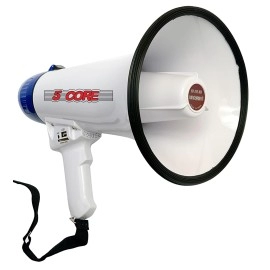 5 Core Megaphone Speaker Pa Bullhorn-Built-In Siren-40 Watts Adjustable Volume Control& Rechargeable Battery-8 Sec Record Ideal For Football, Baseball, Cheerleading Fans, Safety Drills 20R-Usb Wob