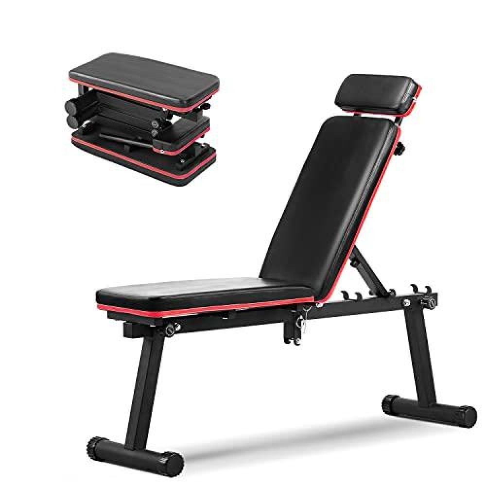 Wesfital Weight Bench Adjustable Workout Bench Strength Training Bench Foldable Weight Bench Incline Bench Exercise Bench For Home Gym