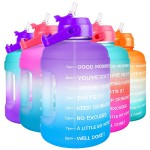 Buildlife Motivational Water Bottle 22L - Large Capacity Water Jug With Straw & Time Marker & Bpa Free Ensure Enough Water-Drinking Throughout The Day (Purple-A-Blue, 22L)