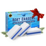 Sandshark Boat Erasers 3-Pack Boat Cleaner Scuff Remover Boat Accessories, Marine Boat Cleaner Removes Scuffs Marks, Dirt, Grime From Boat Hull, Interiors - Great Gift Idea Or Gadgets For Men!