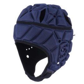 Surlim Soft Helmet Flag Football Rugby Helmet Scrum Cap Soft Shell Helmet Soccer Headgear For Youth Adults (Navy Blue, Medium)