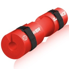 Power Guidance Barbell Squat Pad - Neck & Shoulder Protective Pad - Great For Squats, Lunges, Hip Thrusts, Weight Lifting & More - Fit Standard And Olympic Bars,Red