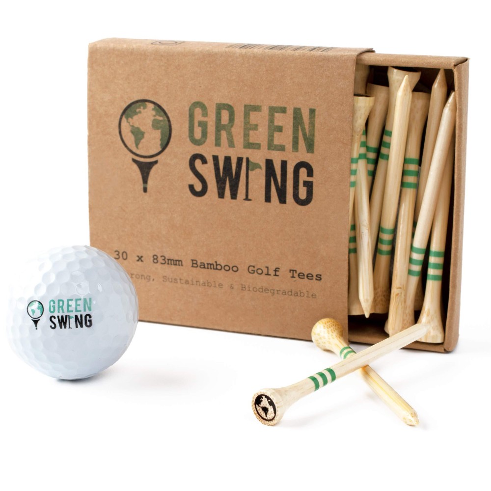 Green Swing Bamboo Golf Tees Strong Sustainable Biodegradable 30Pcs (83Mm 3 1/4