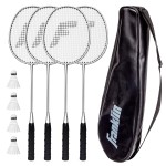 Franklin Sports Badminton Racket And Shuttlecock Set - Includes (4) Rackets, (4) Shuttlecocks With Carry Bag