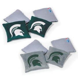 Wild Sports Ncaa Michigan State Spartans 8Pk Dual Sided Bean Bags, Team Color