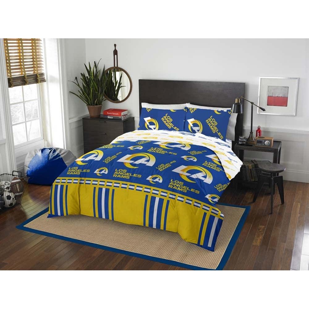 The Northwest Company NFL Los Angeles Rams Bed in a Bag Set, Queen, Rotary Legacy