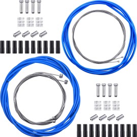Universal Bicycle Transmission Line Bicycle Shift Derailleur Cable And Brake Cable Kit For Bicycle Mountain Road Bike Repair (Blue)