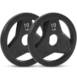 Jfit Cast Iron Olympic 2-Inch Grip Plate For Barbell, Set Of 2 Plates, 10 Lb