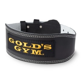 Gold Gym G3368 Training Leather Belt, Bk, M, 29.5-33.5 Inches (75-85 Cm), Genuine Gold Gym Trainers, Popular, Classic Belt, Black