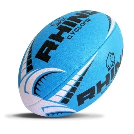 Rhino Cyclone Rugby Ball, Blue, Size 3