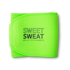 Sweet Sweat Waist Trimmer For Women And Men - Sweat Band Waist Trainer Belt For High Intensity Training And Gym Workouts, 5 Adjustable Sizes Neon Green