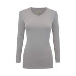 Natural Uniforms Womens Long Sleeve V-Neck T-Shirt Under Scrub (Grey, X-Large)