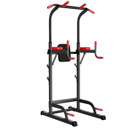 Power Tower Dip Station, Pull Up Bar Station Multi-Function Gym Equipment For Home Strength Training Adujustable Height Up To 855,Load 350Lbs
