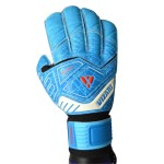 Vizari Replica F.P. Soccer Goalkeeper Gloves With Finger Support For Kids And Adults (Blue/Black/White, Size 4)