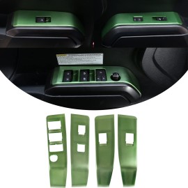 Front And Rear Doors 4Pcs Look Interior Door Armrest Window Switch Panel Cover Trim For Toyota Tacoma 2016 2017 2018 2019 2020 2021 2022(Green, Front And Rear)