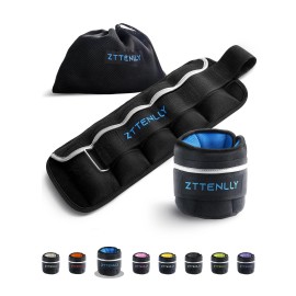 Zttenlly Adjustable Ankle Weights 1 To 5 Lbs Pair With Carry Bag - Breathable Fabrics, Reflective Trim - Strength Training Leg Wrist Arm Ankle Walking Weights Sets For Women Men Kids