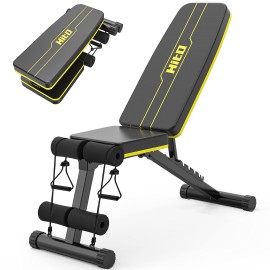 Hitosport Weight Bench, Adjustable Weight Bench, Strength Training Benches For Full Body Workout & Home Gym With Resistance Bands