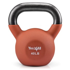 Yes4All Neoprene Coated & Kettlebell Sets - Hand Weights For Home Gym & Dumbbell Weight Set Training 40 Lb