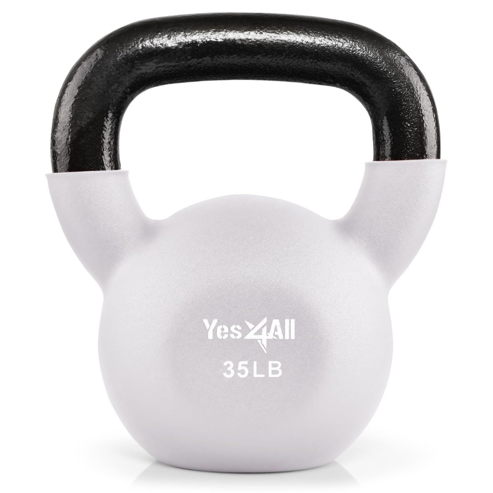 Yes4All Neoprene Coated & Kettlebell Sets - Hand Weights For Home Gym & Dumbbell Weight Set Training 35 Lb