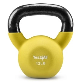Yes4All Neoprene Coated & Kettlebell Sets - Hand Weights For Home Gym & Dumbbell Weight Set Training 12 Lb