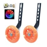 Yjia A Pair Of Children'S Bicycle Riding Flash Silent Training Wheels, Suitable For 12-20 Inch Single Speed Bicycles (Orange)