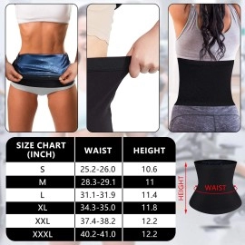 Geyoga Waist Trimmer Sweat Waist Trainer Wrap Stomach Wraps For Women Bodybuilding (Blue Inner,Xl Size)