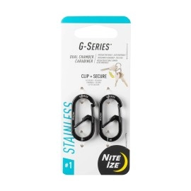 Niteize G Carabiner #1, Black, 2-Pack, Small