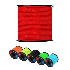 Werewolves Reflective 550 Paracord - 100% Nylon, Rope Roller, 7 Strand Utility Parachute Cord For Camping Tent, Outdoor Packaging (Reflective Imperial Red, 1.8Mm 200Feet)