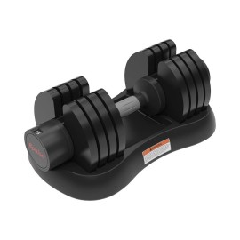 Bpulse 50Lb Single Adjustable Dumbbell Dial Adjustable Dumbbell With Handle And Weight Plate Fast Adjust Weight By Turning Handle, Great For Full Body Workout
