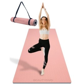 Extra Wide Thick Yoga Mat - 72 X 32 X 13, Double-Sided Non Slip Yoga Mat With Strap, Professional Tpe Yoga Mats For Women Men Kids, Large Exercise Mat For Yoga, Pilates And Home Workout