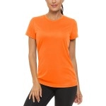 Tacvasen Womens Outdoor Shirts Running Workout Casual Short Sleeve Summer Uv Sun Protection Solid Orange 2Xl